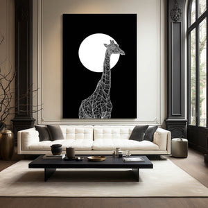 Black And White Giraffe Artwork