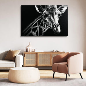 Black And White Giraffe Canvas Art