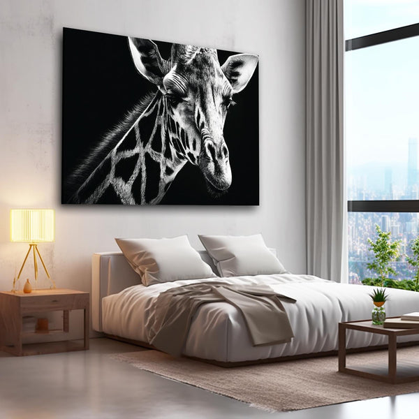 Black And White Giraffe Canvas Art