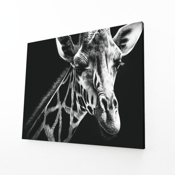 Black And White Giraffe Canvas Art