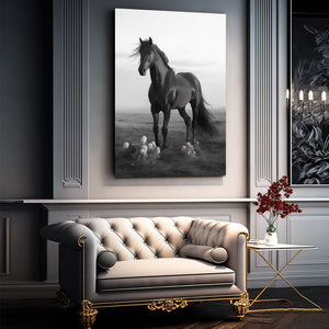 Black and White Horse Art | MusaArtGallery™