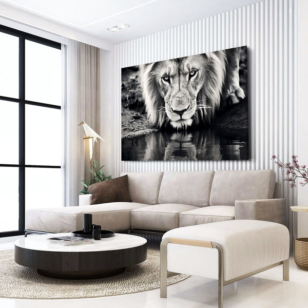 Black and White Lion Wall Art | MusaArtGallery™