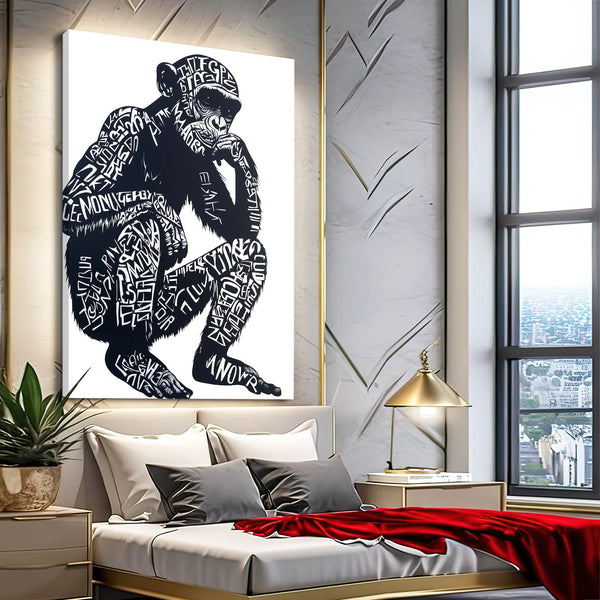 Black And White Monkey Wall Art