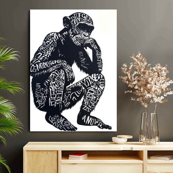 Black And White Monkey Wall Art