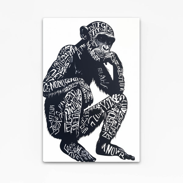 Black And White Monkey Wall Art