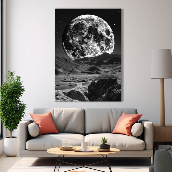 Black And White Moon Art   | MusaArtGallery™