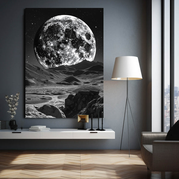 Black And White Moon Art   | MusaArtGallery™