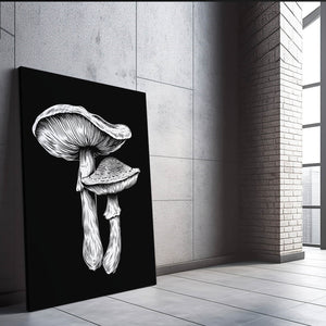 Black And White Mushroom Art | MusaArtGallery™