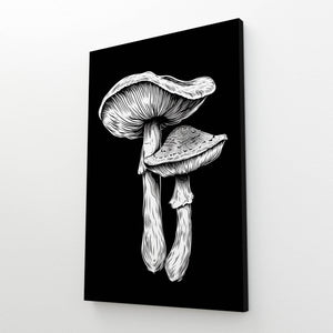 Black And White Mushroom Art | MusaArtGallery™