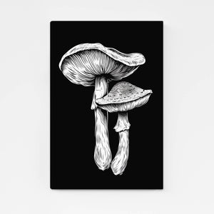 Black And White Mushroom Art | MusaArtGallery™