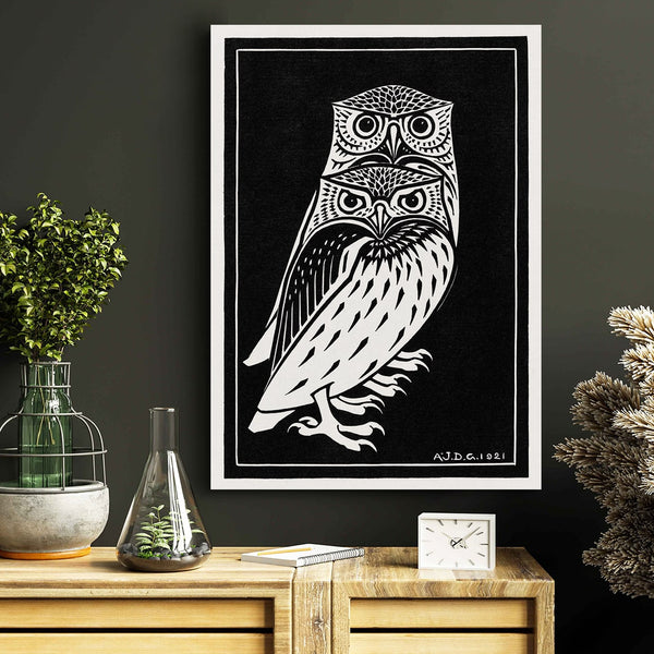 Black and White Owl Art | MusaArtGallery™