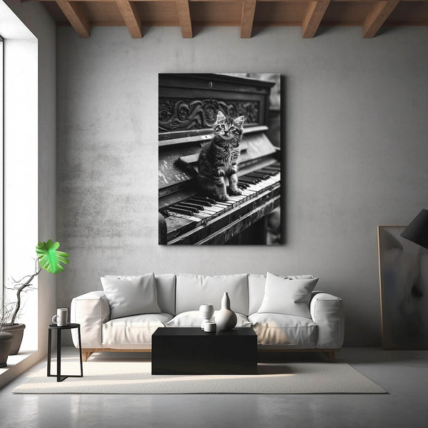 Black And White Piano Canvas Art  | MusaArtGallery™