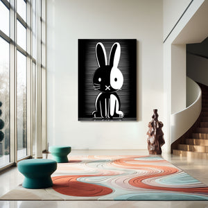 Black And White Rabbit Wall Art