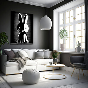 Black And White Rabbit Wall Art