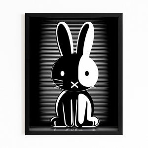 Black And White Rabbit Wall Art