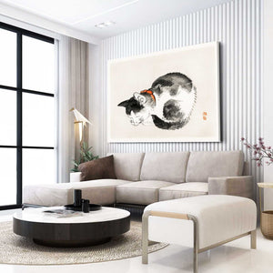 Black and White Sad Cat Art | MusaArtGallery™