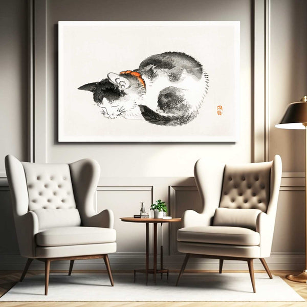 Black and White Sad Cat Art | MusaArtGallery™