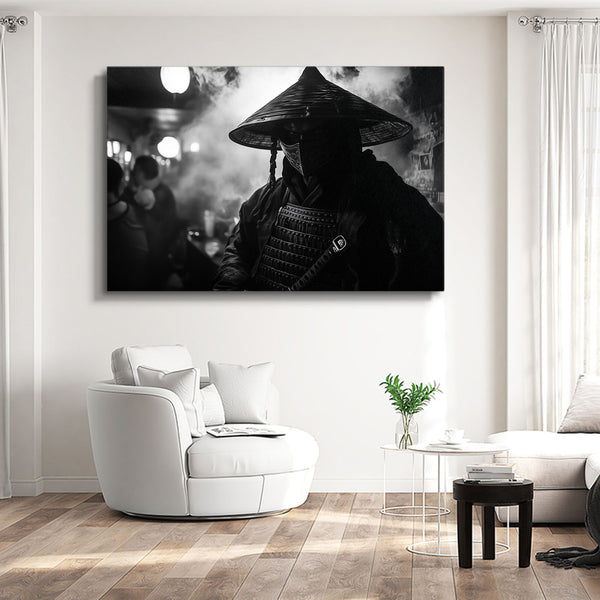 Black And White Samurai Art