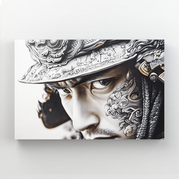 Black And White Samurai Canvas