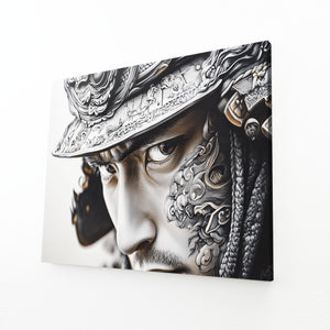 Black And White Samurai Canvas