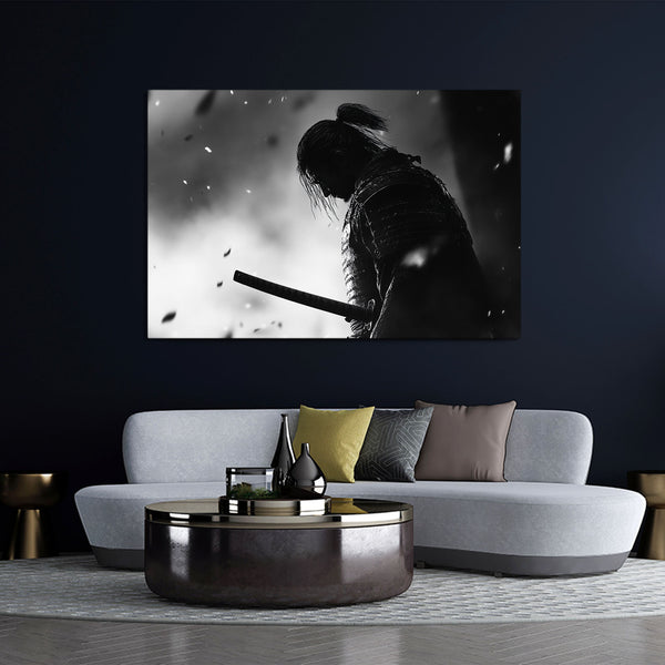 Black And White Samurai Wall Decor