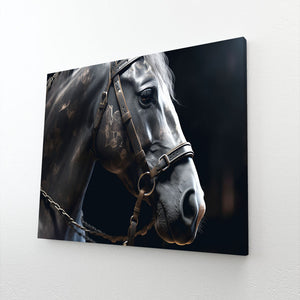 Black and White Stallion's Grace Wall Art | MusaArtGallery™