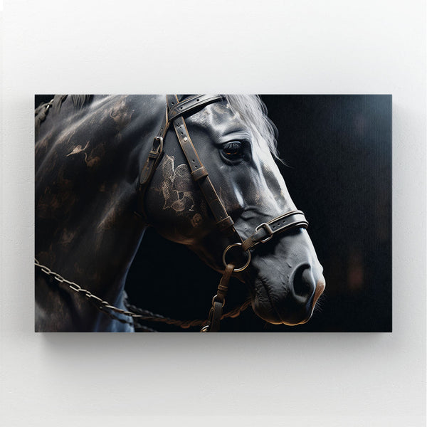 Black and White Stallion's Grace Wall Art | MusaArtGallery™