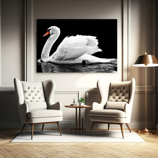 Black and White Swan Elegance Art | MusaArtGallery™