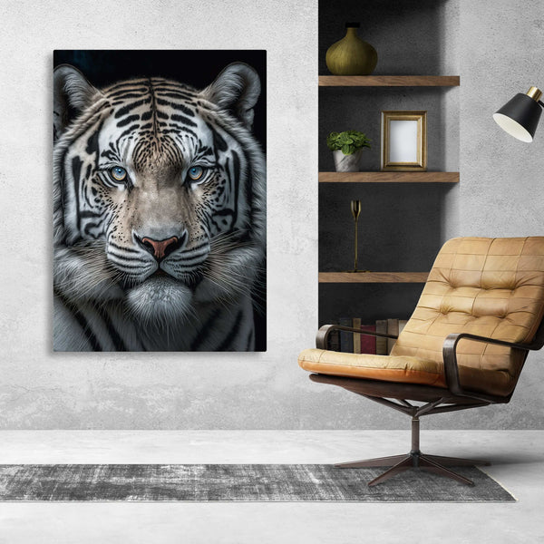 Black and White Tiger Canvas Wall Art | MusaArtGallery™