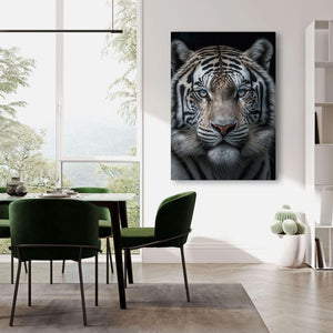 Black and White Tiger Canvas Wall Art | MusaArtGallery™