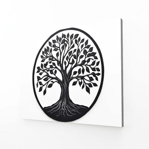 Black And White Tree Of Life Canvas Wall Art