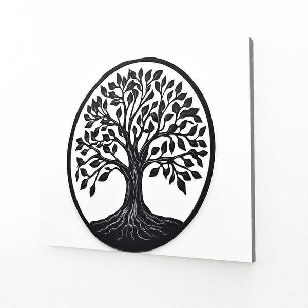 Black And White Tree Of Life Canvas Wall Art