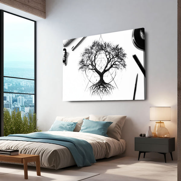 Black And White Tree Of Life Wall Art