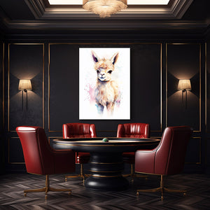 Black and White Watercolor Alpaca Art | MusaArtGallery™