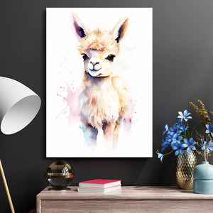 Black and White Watercolor Alpaca Art | MusaArtGallery™
