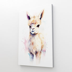 Black and White Watercolor Alpaca Art | MusaArtGallery™