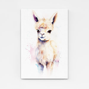 Black and White Watercolor Alpaca Art | MusaArtGallery™
