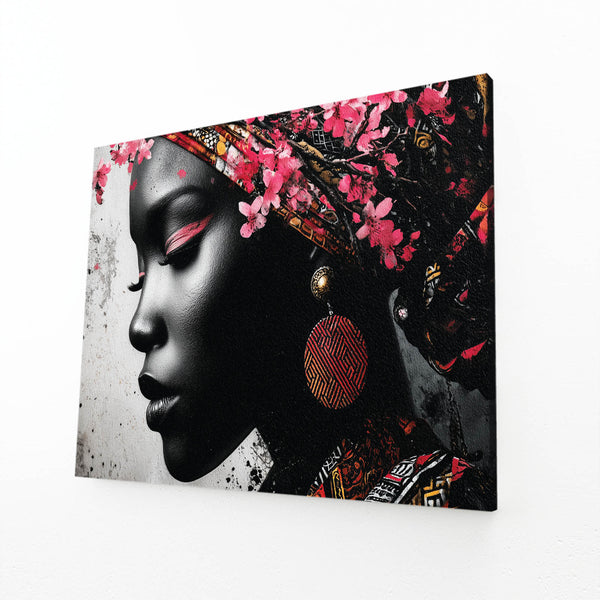 Black And White Woman Cherry Blossom Art