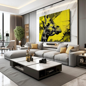 Black And Yellow Giraffe Artwork