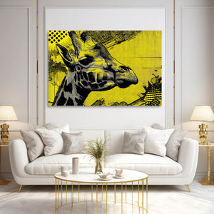 Black And Yellow Giraffe Artwork