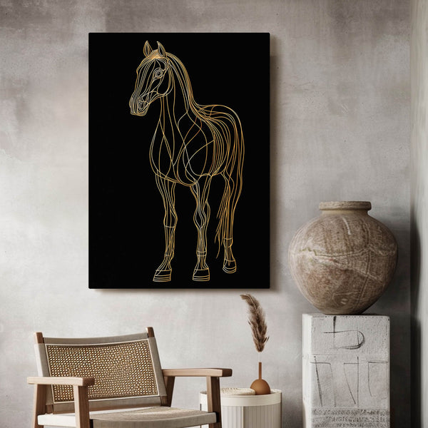 Black Art Deco Horse