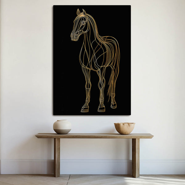 Black Art Deco Horse