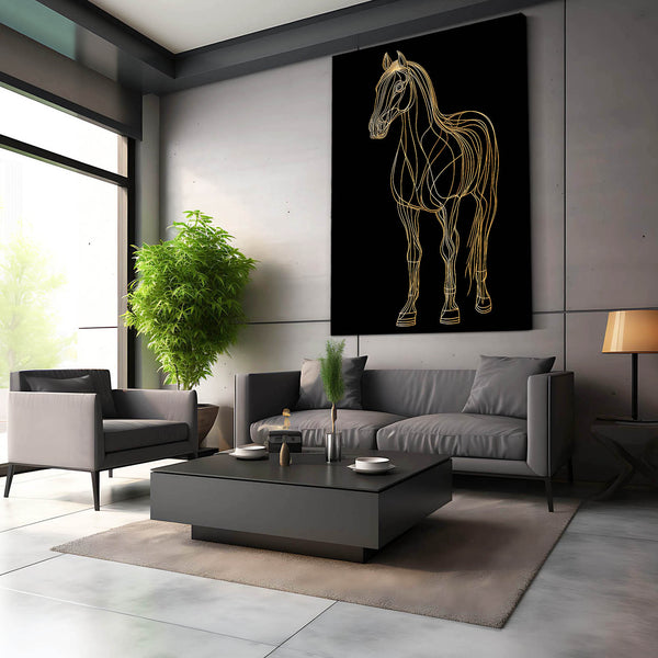 Black Art Deco Horse