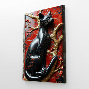 Black Cat Statue Wall Art | MusaArtGallery™