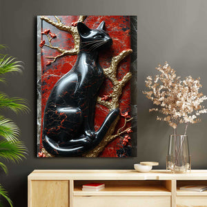 Black Cat Statue Wall Art | MusaArtGallery™