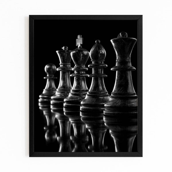 Black Chess Pieces Art