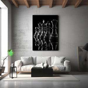 Black Chess Pieces Art