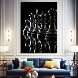 Black Chess Pieces Art