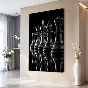 Black Chess Pieces Art