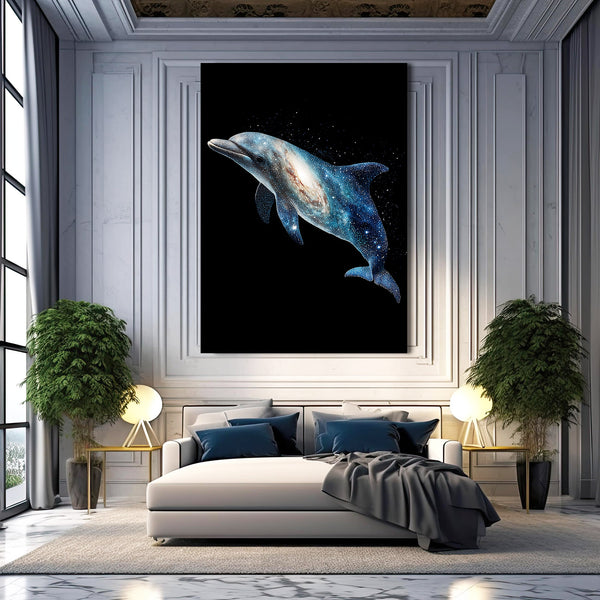 Black Dolphin Wall Art